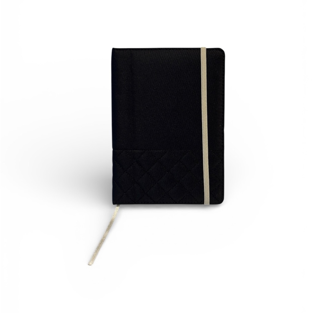 NWOT - Black Quilted Stitch Pattern 80 Page Lined Journal